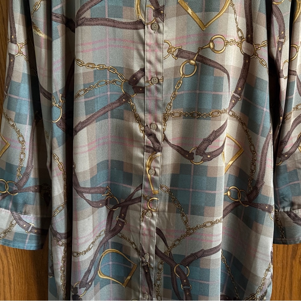 Lauren Ralph Lauren Plaid Midi Dress - Blue and Brown - Picture 4 of 16